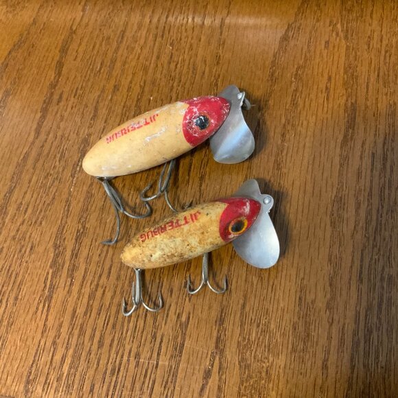 VINTAGE JITTERBUG WOODEN FISHING LURES - FRED ARBOGAST - LOT OF 2 - Picture 2 of 7